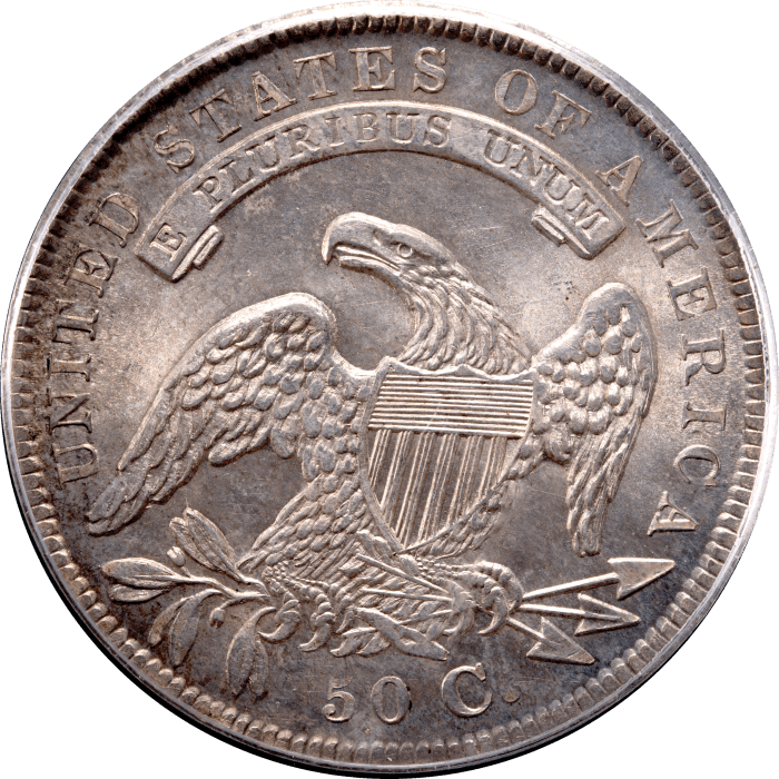 1834 Capped Bust Half Dollar (50c) Large Date Small Letters Reverse Image