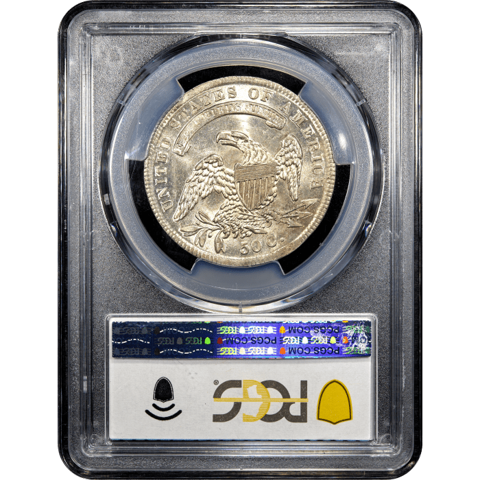 1834 Capped Bust Half Dollar (50c) Small Date Small Letters Reverse Slab Image