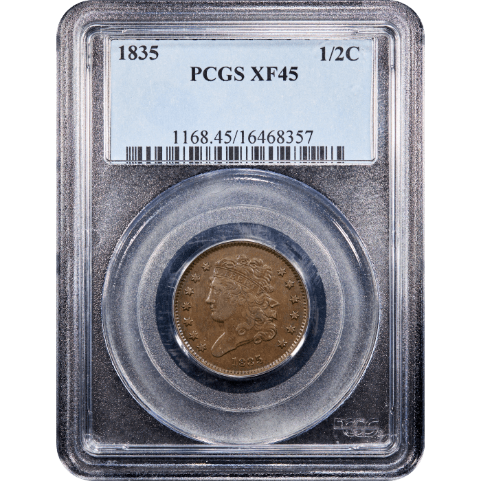 1835 Classic Head Half Cent (1/2c) SLAB Image