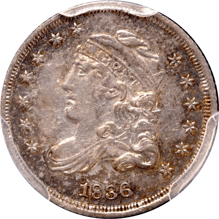 1836 Capped Bust Half Dime (H10C) Large 5C Obverse Image
