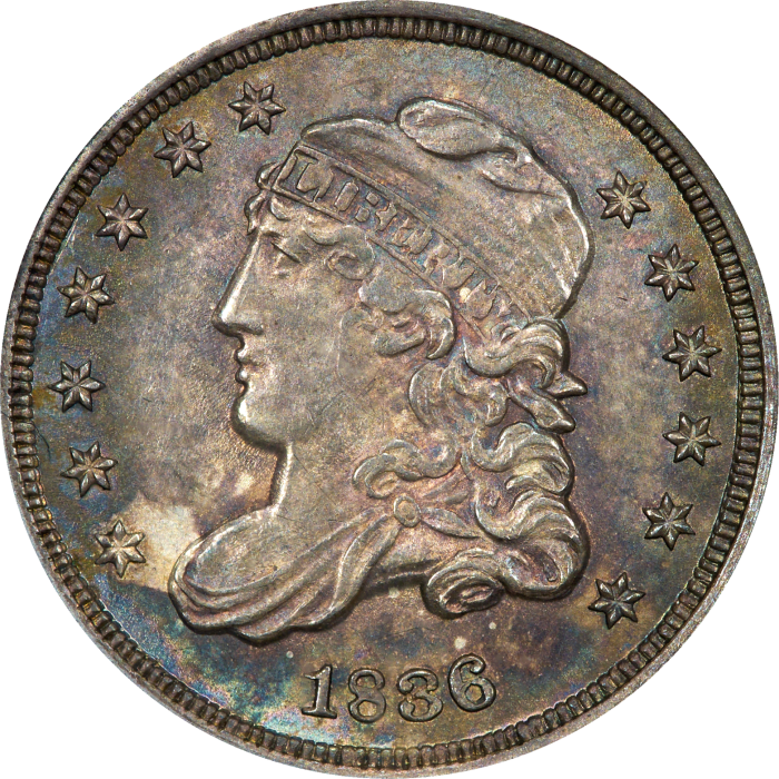 1836 Capped Bust Half Dime (h10c) Large 5C Obverse Image