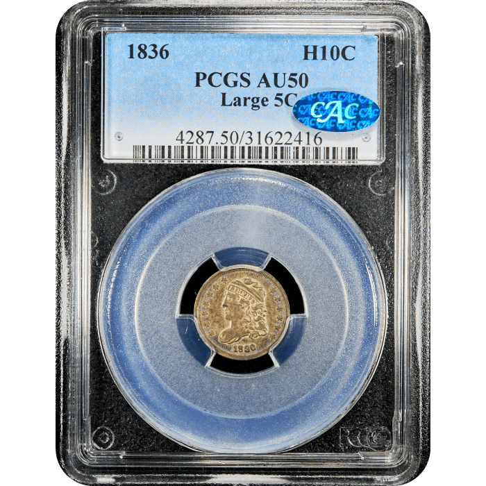 1836 Capped Bust Half Dime (H10C) Obverse Slab Image