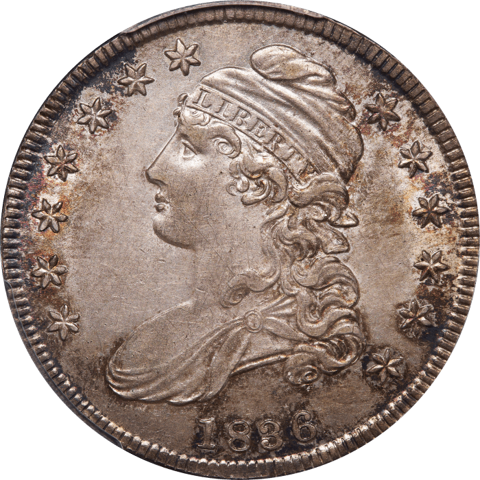 1836 Capped Bust Half Dollar (50c) Lettered Edge Obverse Image