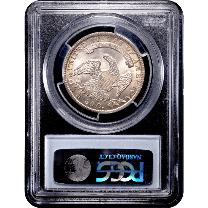 1836 Capped Bust Half Dollar (50c) Lettered Edge Reverse Slab Image