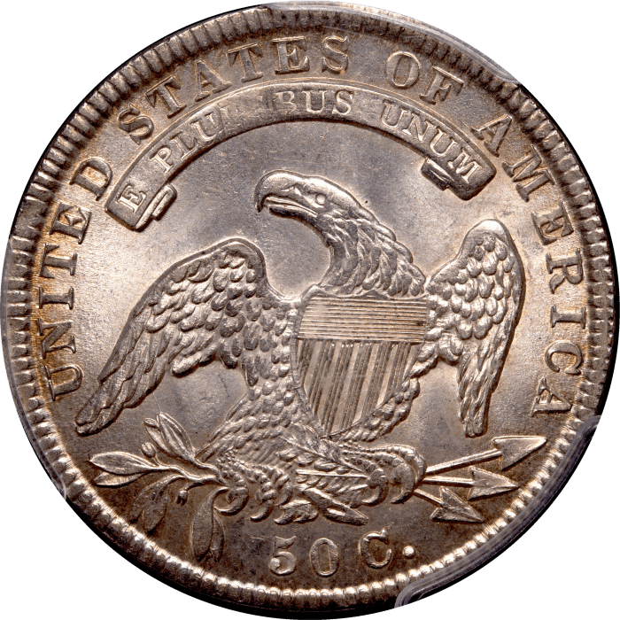 1836 Capped Bust Half Dollar (50c) Lettered Edge Reverse Image