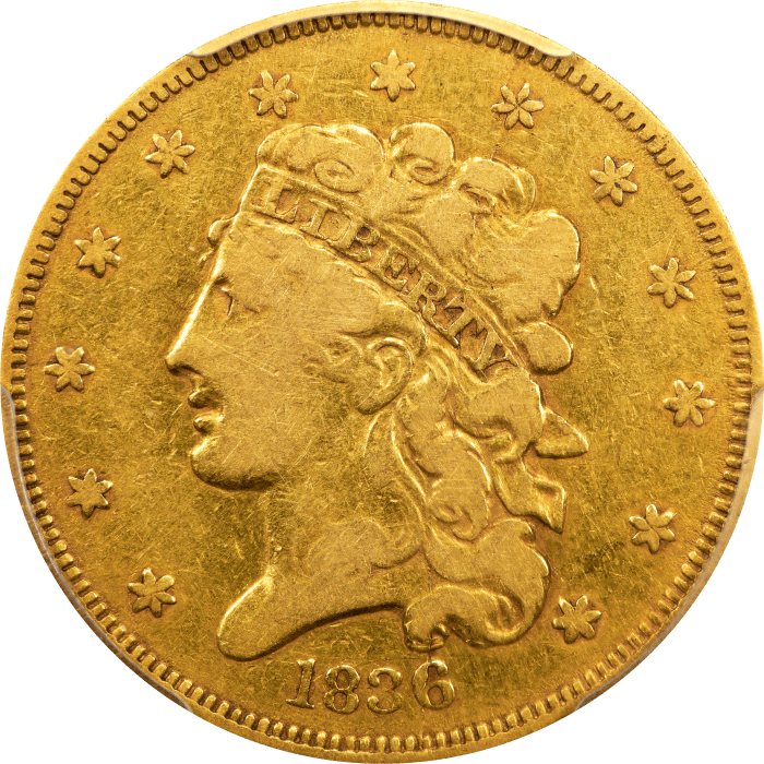 1836 Classic Head Gold Half Eagle ($5) Obverse Image