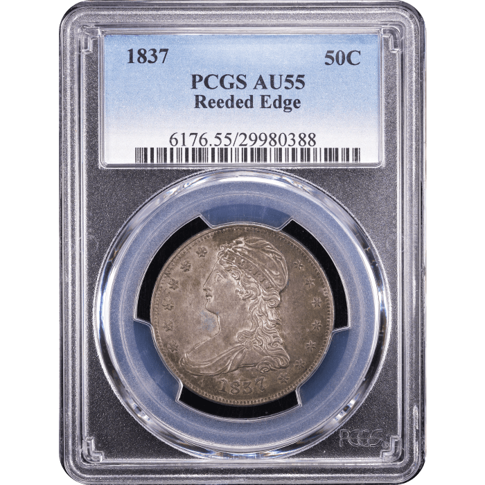 1837 Capped Bust Half Dollar (50c) Obverse Slab Image