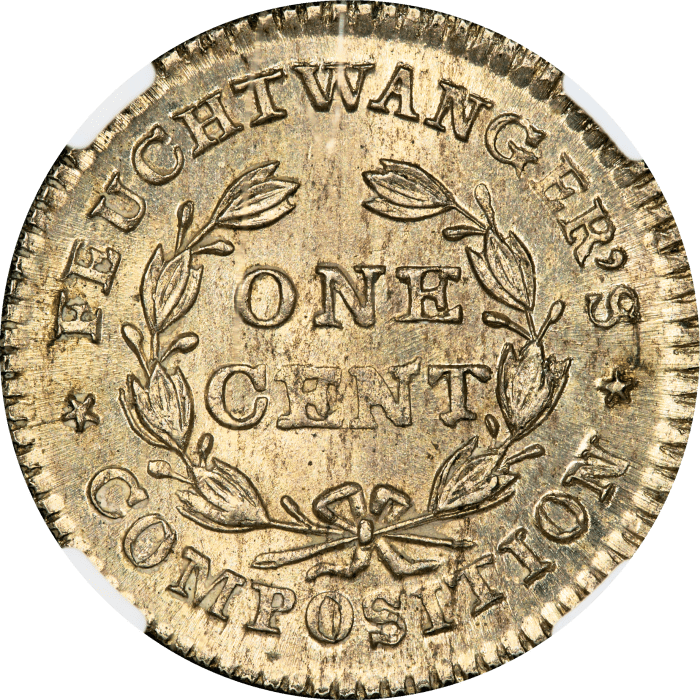 1837 Feuchtwanger Cent (1c) HT-268 REVERSE Image