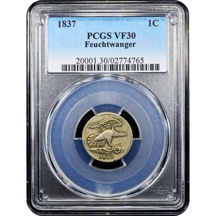 1837 Feuchtwanger Cent (1c) HT-268 SLAB Image
