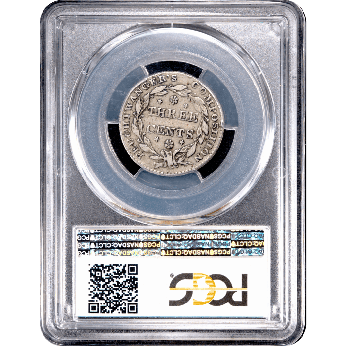 1837 Feuchtwanger Three Cents (3c) HT-262 Reverse Slab Image