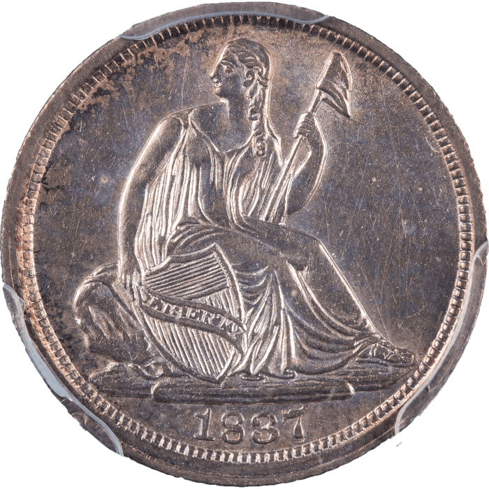 1837 Large Date Seated Liberty Half Dime (H10C) OBVERSE Image
