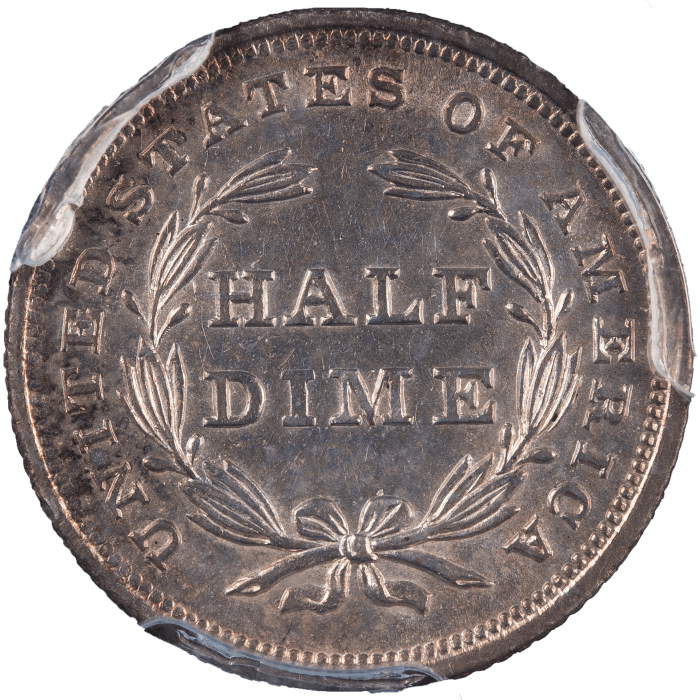 1837 Large Date Seated Liberty Half Dime (H10C) REVERSE Image