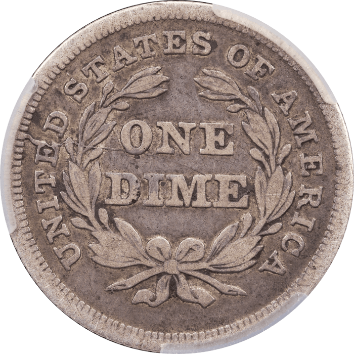 1837 Seated Liberty Dime (10c) Small Date Reverse Image