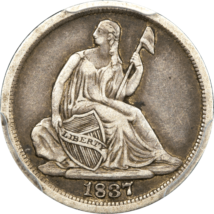 1837 Seated Liberty Half Dime (H10C) Seated Large Date OBVERSE Image