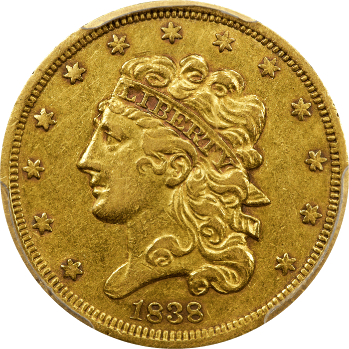 1838 Classic Head Gold Half Eagle ($5) Obverse Image