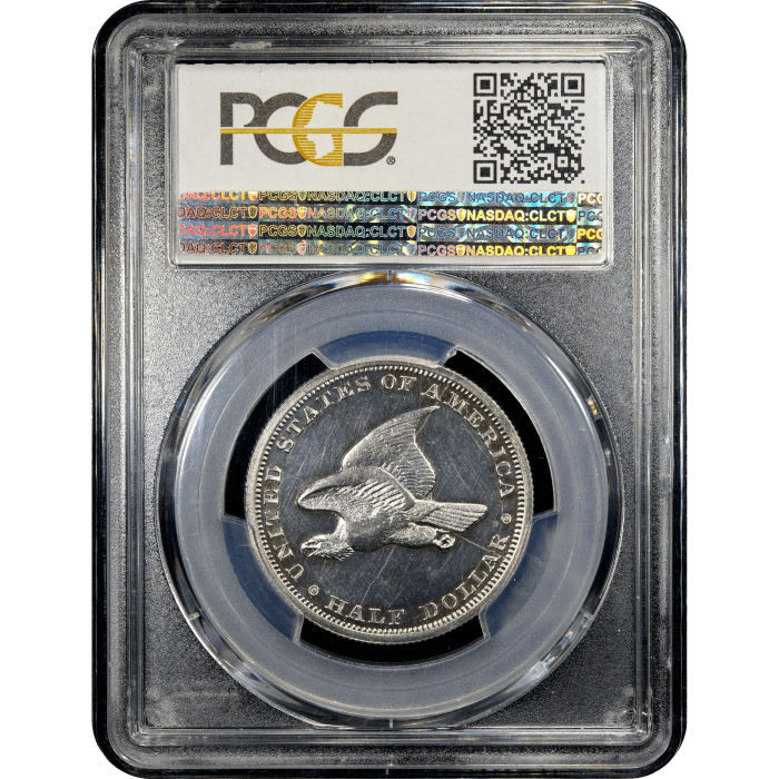 1838 Pattern Half Dollar (50c) J-73 Restrike Reverse Slab Image