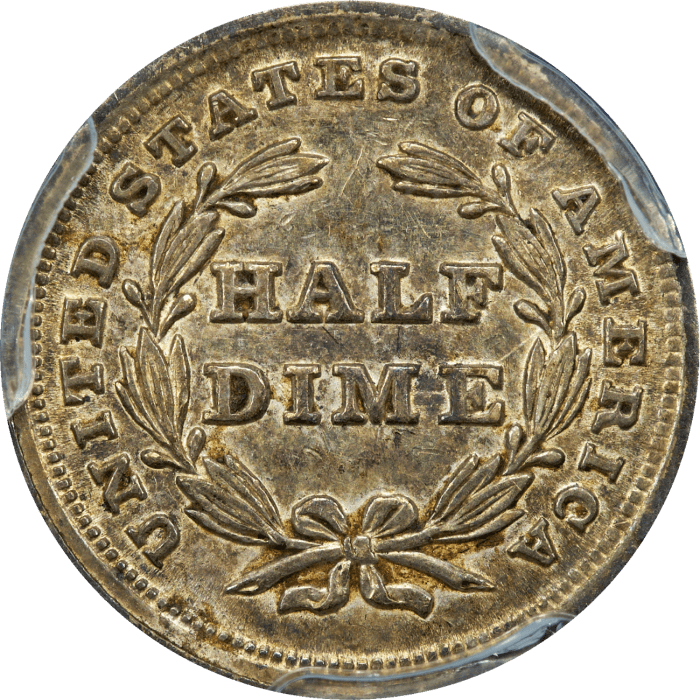 1838 Seated Liberty Half Dime (H10C) No Drapery, Large Stars Reverse Image