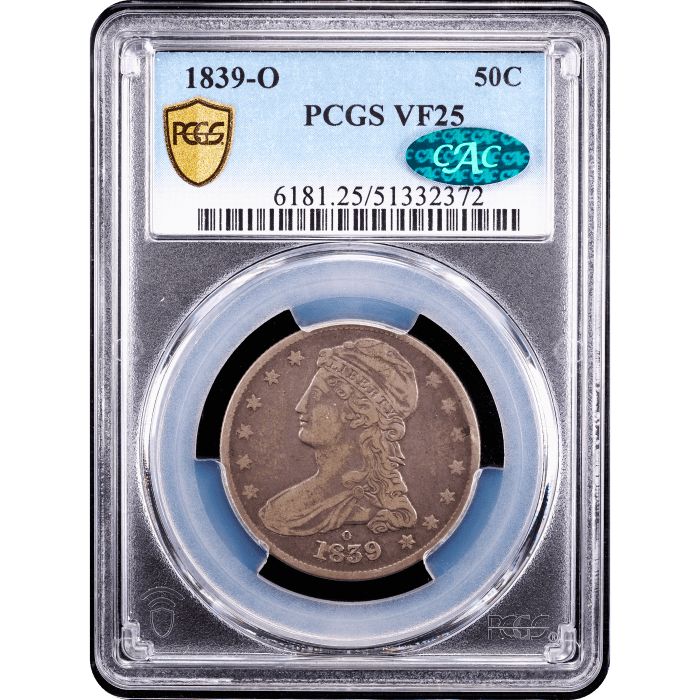 1839-O Capped Bust Half Dollar (50c) Obverse Slab Image