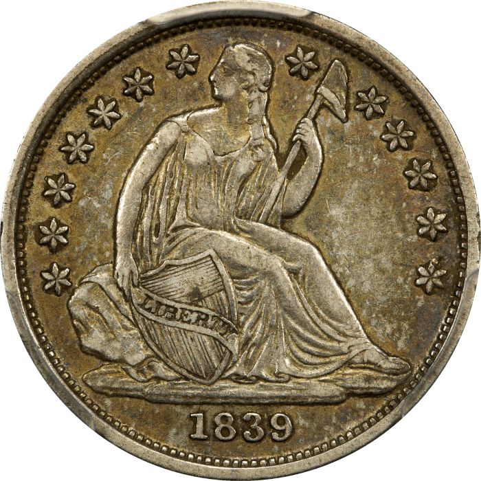 1839-O Seated Liberty Dime (10c) No Drapery OBVERSE Image