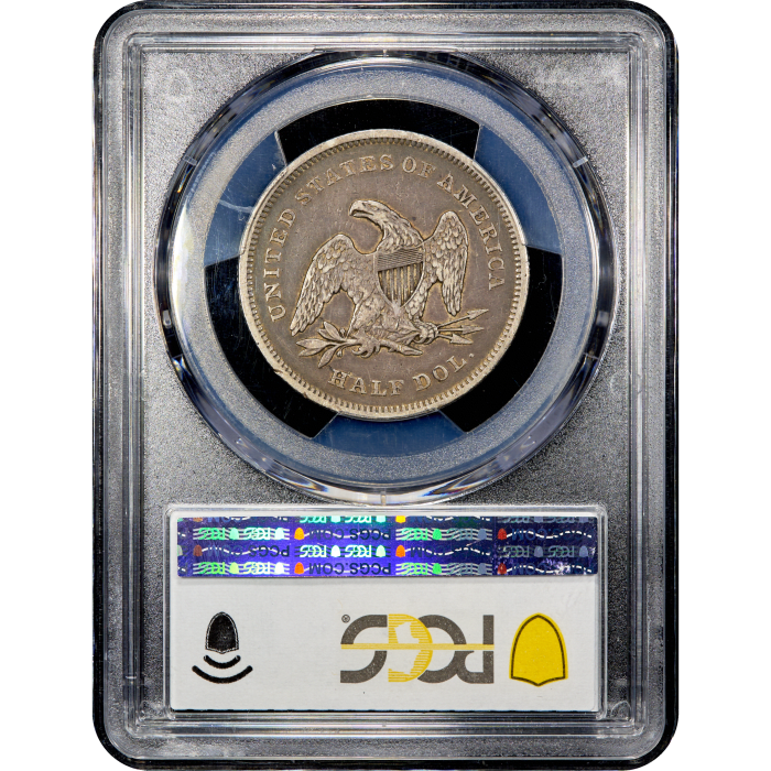 1839 Seated Liberty Half Dollar (50c) Drapery Reverse Slab Image