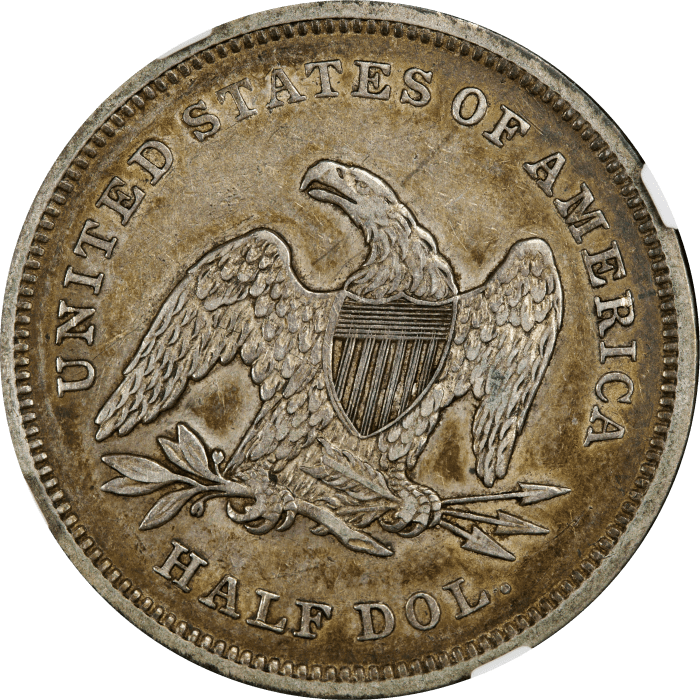 1840 Seated Liberty Half Dollar (50c) Small Letters REVERSE Image