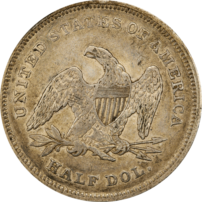 1840 Seated Liberty Half Dollar (50c) Small Letters Reverse Image