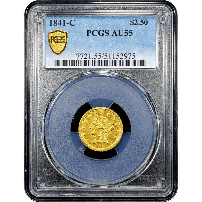 1841-C Liberty Gold Quarter Eagle ($2.50) Obverse Slab Image