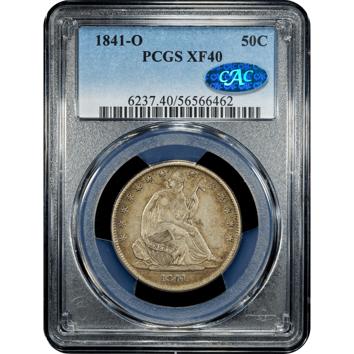 1841-O Seated Liberty Half Dollar (50c) Obverse Slab Image
