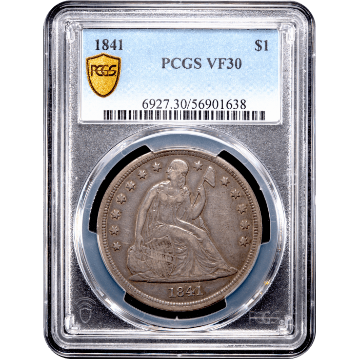 1841 Seated Liberty Dollar ($1) Obverse Slab Image