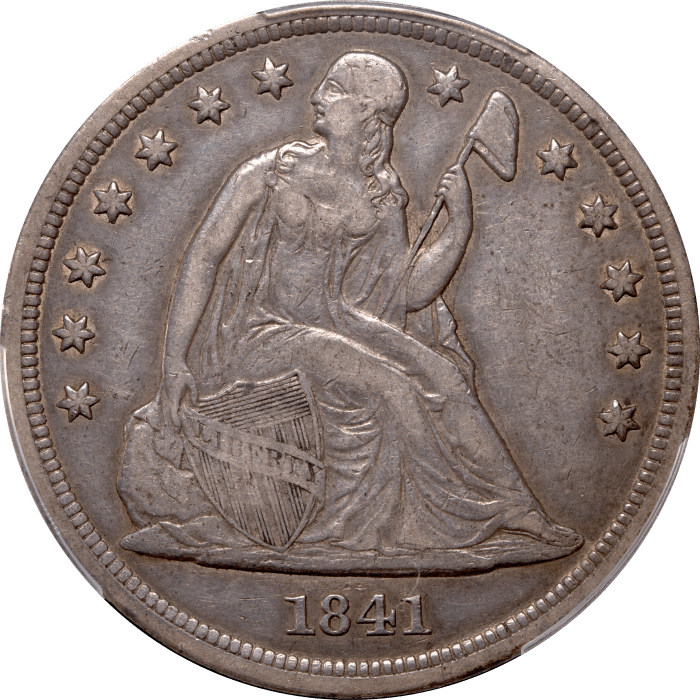 1841 Seated Liberty Dollar ($1) Obverse Image