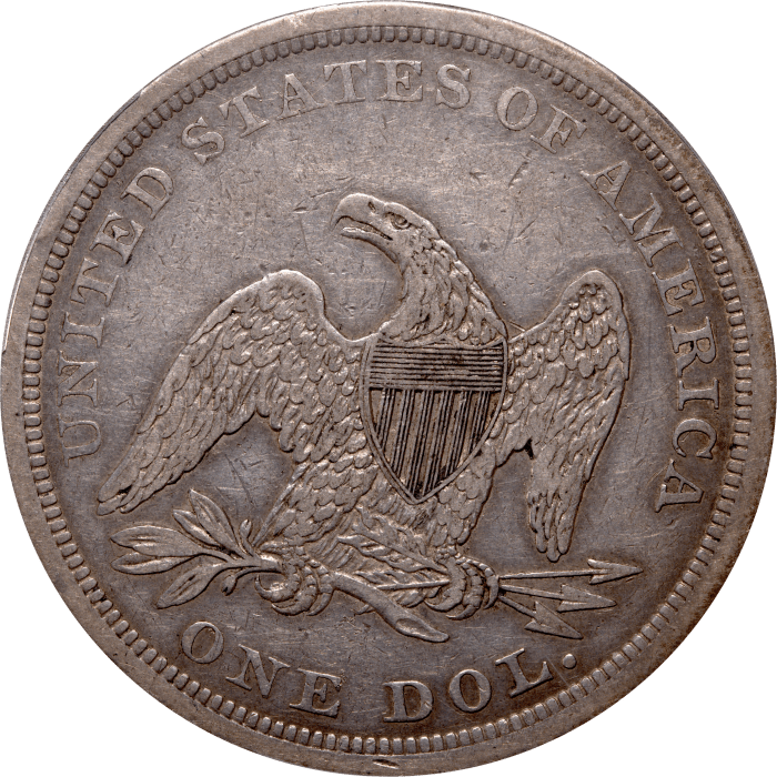1841 Seated Liberty Dollar ($1) Reverse Image