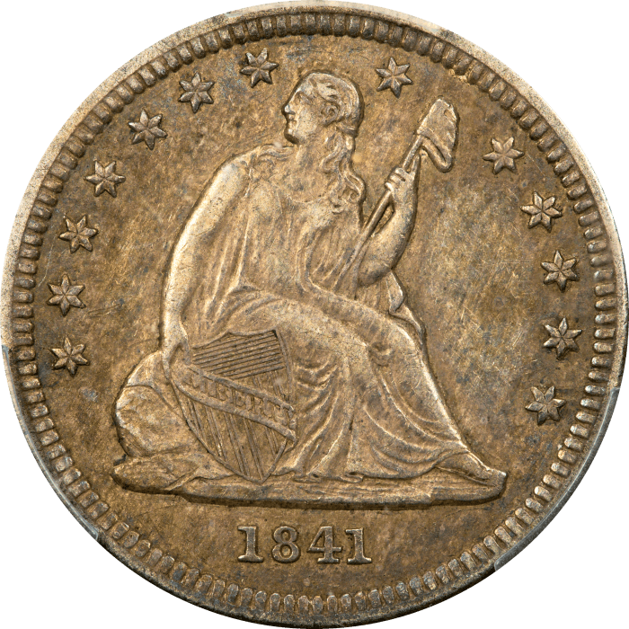 1841 Seated Liberty Quarter (25c) OBVERSE Image