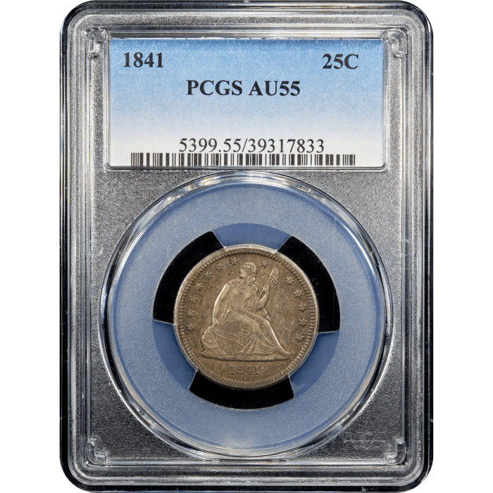 1841 Seated Liberty Quarter (25c) Obverse Slab Image