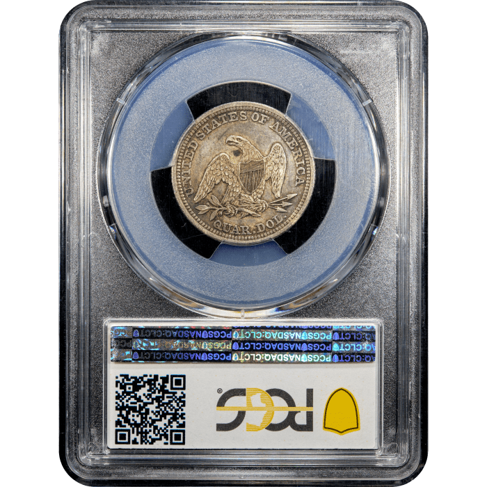 1841 Seated Liberty Quarter (25c) Reverse Slab Image