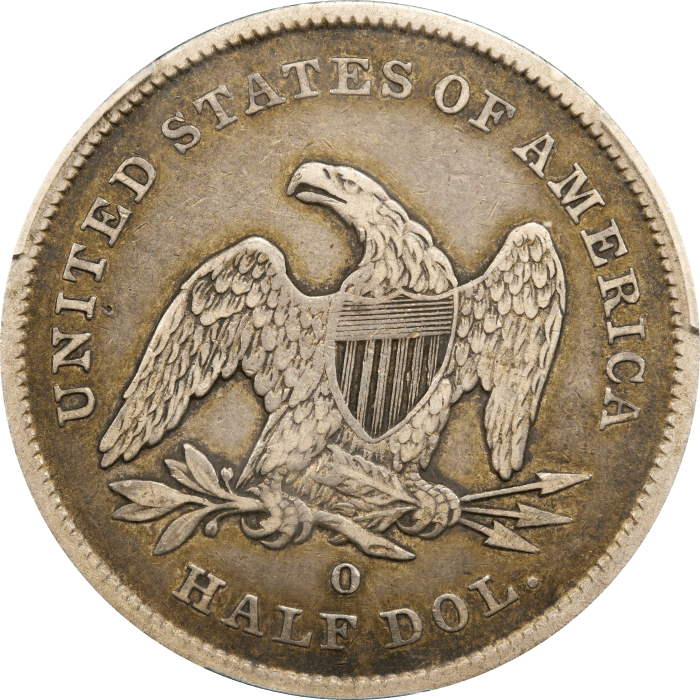 1842-O Seated Liberty Half Dollar (50c) Small Date, Rev of 1839 Reverse Image