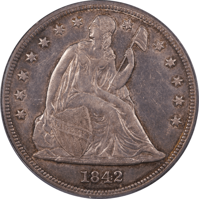 1842 Seated Liberty Dollar ($1) Obverse Image