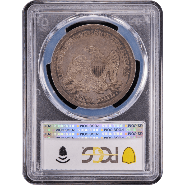 1842 Seated Liberty Dollar ($1) Reverse Slab Image