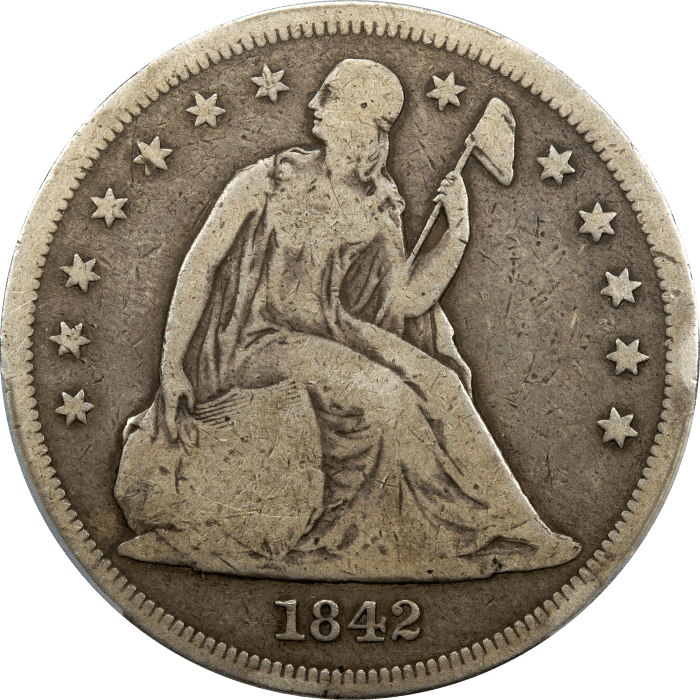 1842 Seated Liberty Dollar ($1) Obverse Image