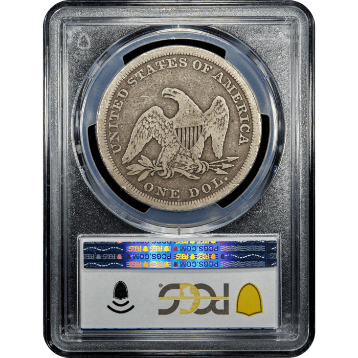 1842 Seated Liberty Dollar ($1) Reverse Slab Image