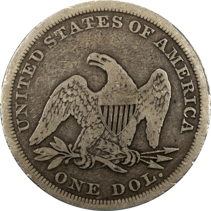 1842 Seated Liberty Dollar ($1) Reverse Image
