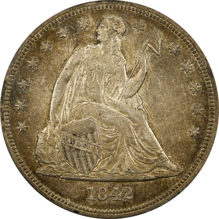 1842 Seated Liberty Dollar ($1) Obverse Image