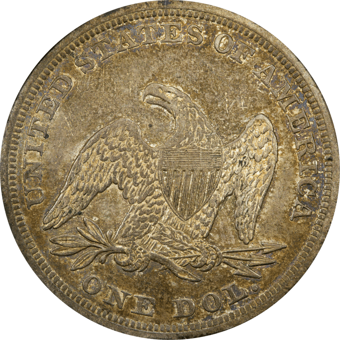 1842 Seated Liberty Dollar ($1) Reverse Image