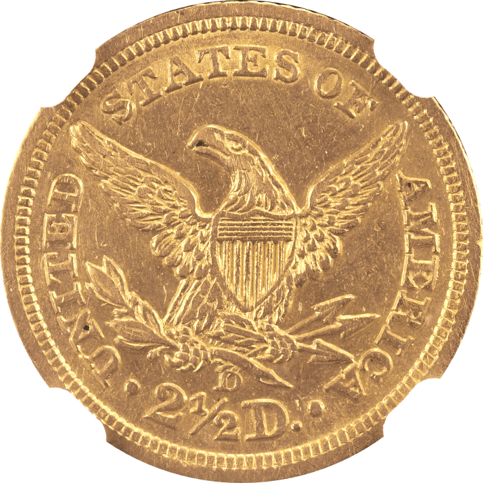 1843-D Small D Liberty Gold Quarter Eagle ($2.50) Reverse Image