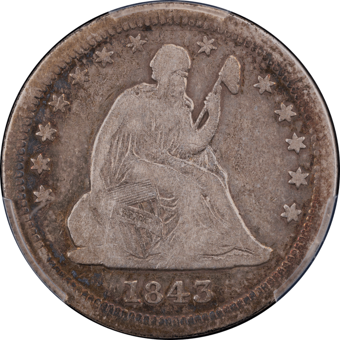 1843-O Seated Liberty Quarter (25c) Large O Obverse Image