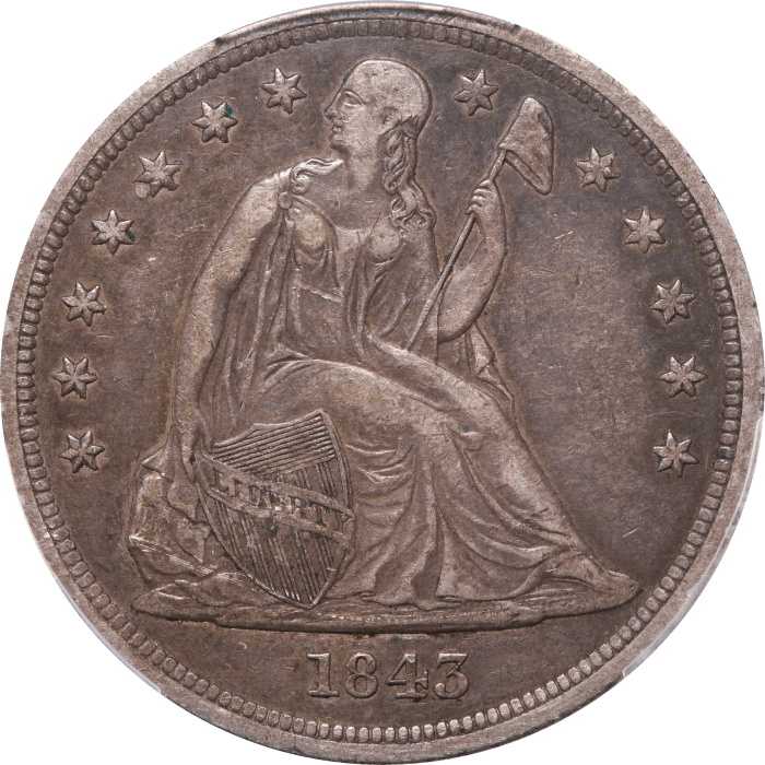 1843 Seated Liberty Dollar ($1) Obverse Image