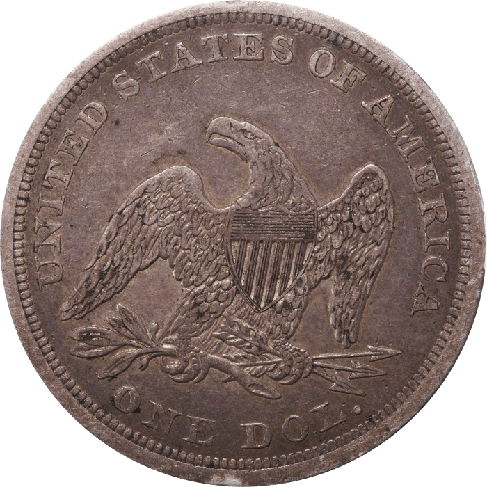 1843 Seated Liberty Dollar ($1) Reverse Image