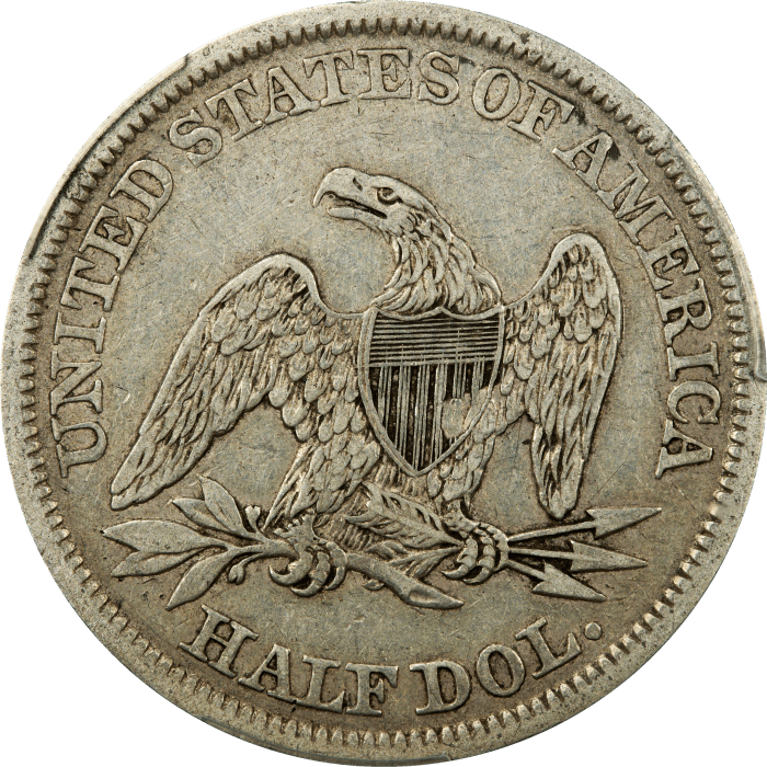 1843 Seated Liberty Half Dollar (50c) REVERSE Image