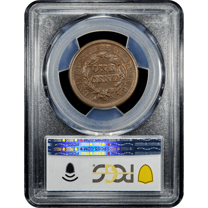 1844 Braided Hair Large Cent (1c) SLAB Image