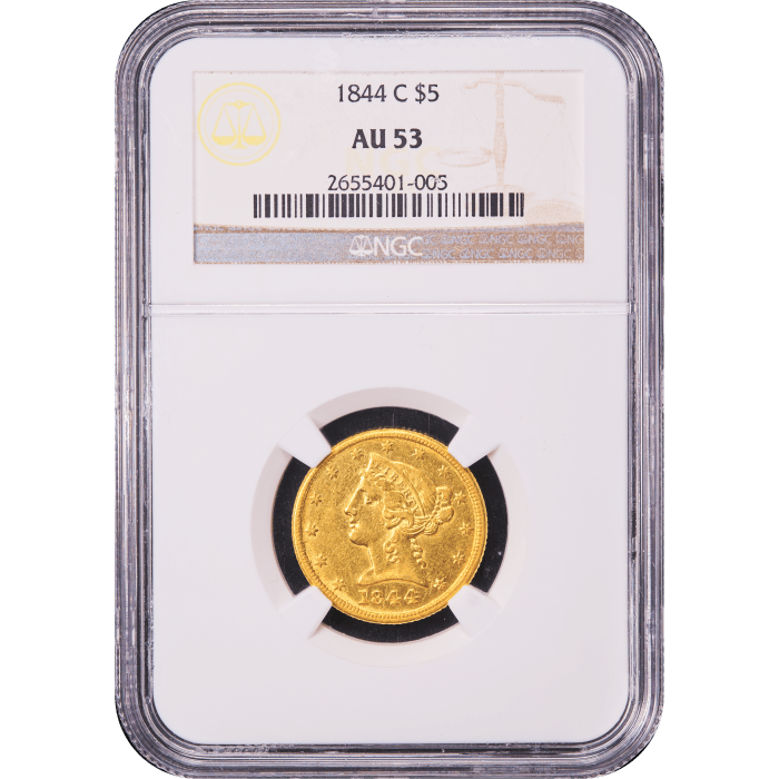 1844-C Liberty Gold Half Eagle ($5) Obverse Slab Image
