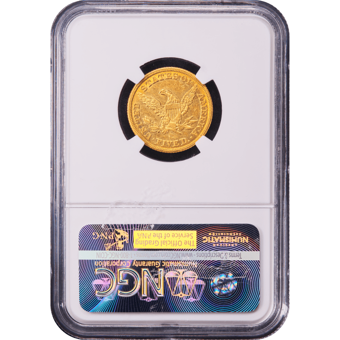 1844-C Liberty Gold Half Eagle ($5) Reverse Slab Image
